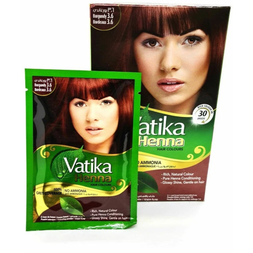 Dabur Vatika Naturals Henna Hair Colours - Burgundy / Краска для Волос на Основе Натуральной Хны (Бургунд) 60 г фото 3
