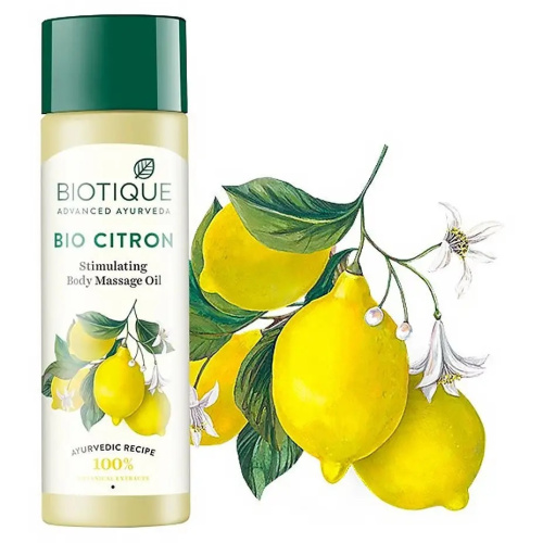 Biotique Citron Stimulating Body Massage Oil / Биотик Цитрон Стимулирующее Массажное Масло 200 мл фото 3