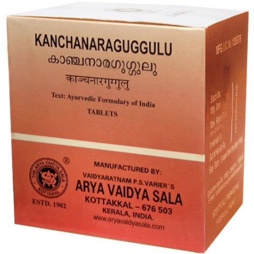 Arya Vaidya Sala Kanchanara Guggulu / Канчнара Гуггул 100 таб. фото 4