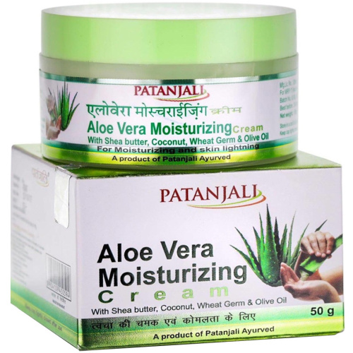 Patanjali Увлажняющий Крем Алоэ Вера с Маслом Ши, Кокосом, Ростками Пшеницы и Оливковым Маслом 50 г фото 4