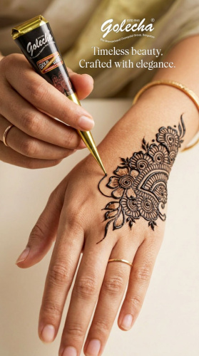 Golecha Хна в конусе (4 конуса в упаковке), черный цвет фото 5