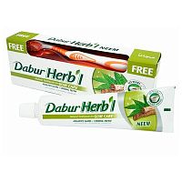 Dabur Herb'l Toothpaste Neem with Toothbrush/Дабур Зубная Паста Профилактика Заболеваний Десен с Нимом + Зубная Щётка Ср. Жесткости