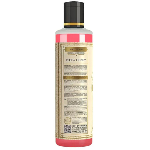 Khadi Natural Гель для душа с Медом и экстрактом Розы (без парабенов и СЛС) 210 мл фото 4