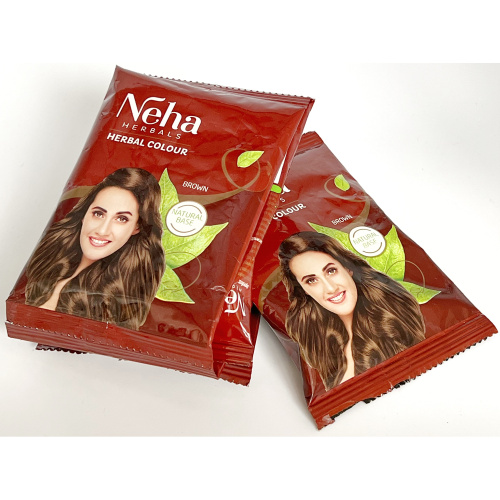 Neha Herbals Hair Colour Brown/Краска для Волос Коричневый (20г*10 пакетик) фото 4