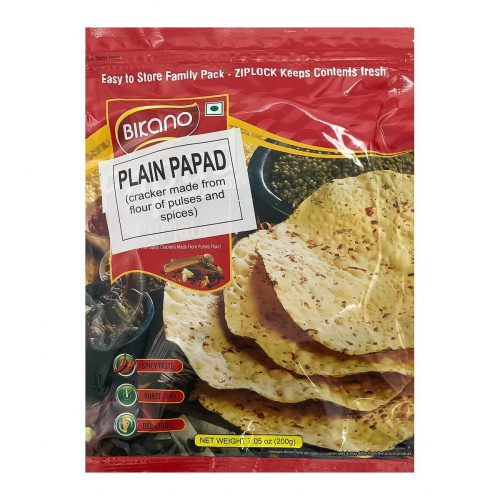 Bikano Plain Papad / Папад Плейн Лепешка со Cпециями 200 г