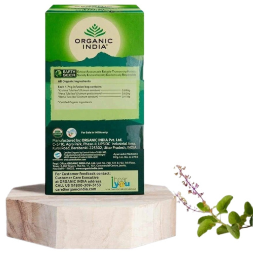 Organic India Tulsi Lemon Ginger / Напиток на Основе Листьев Священным Базиликом с Имбирём и Лимоном 25 Чайные пакетики фото 3