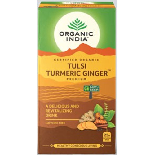 Organic India Tulsi Ginger Turmeric Tea / Органик Индия Чай Тулси, Имбирь, Куркума 25 Чайные пакетики фото 2