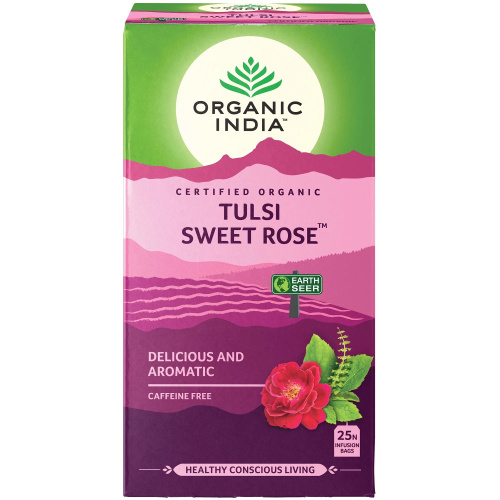 Organic India Tulsi Sweet Rose Tea / Органик Индия чай из сладкой розы и Тулси 25 Чайные пакетики фото 3