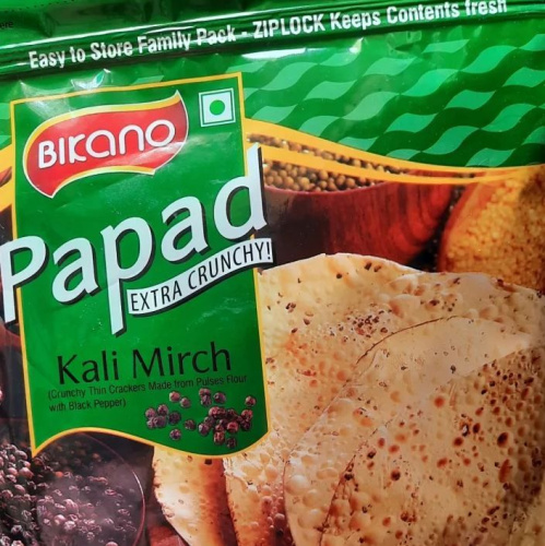 Bikano Papad Kali Mirch / Папад Кали Мирч Лепешка с Черным Перцем 200 г фото 3
