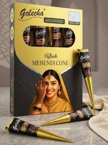 Golecha Хна в конусе (4 конуса в упаковке), черный цвет фото 3