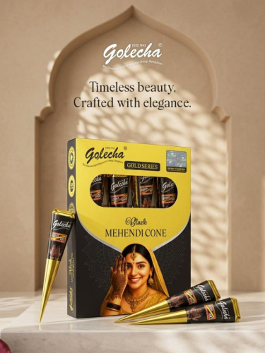 Golecha Хна в конусе (4 конуса в упаковке), черный цвет