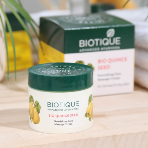 Biotique Quince Seed Anti Ageing Face Massage Cream / Биотик Семенами Айвы Антивозрастной Массажный Крем 50 г фото 3