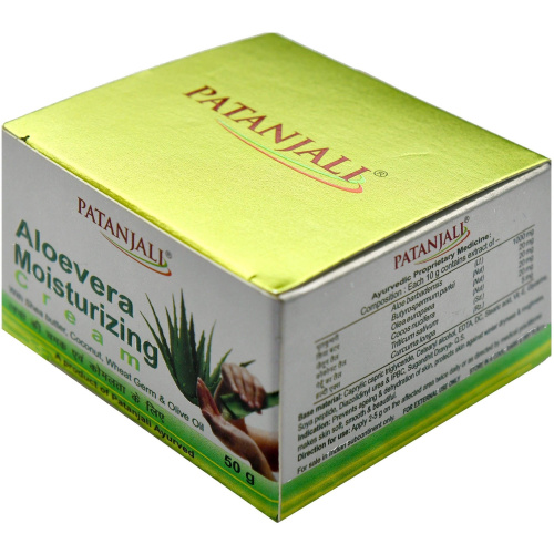 Patanjali Увлажняющий Крем Алоэ Вера с Маслом Ши, Кокосом, Ростками Пшеницы и Оливковым Маслом 50 г фото 3