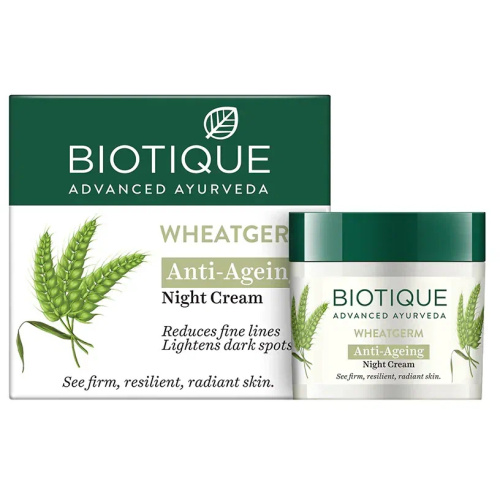 Biotique Wheat Germ Anti-Ageing Night Cream / Биотик Ночной Антивозрастной Крем с Зародышами Пшеницы 50 г