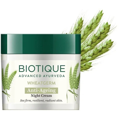 Biotique Wheat Germ Anti-Ageing Night Cream / Биотик Ночной Антивозрастной Крем с Зародышами Пшеницы 50 г фото 3