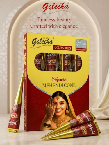 Golecha Хна в конусе (4 конуса в упаковке), коричневый цвет