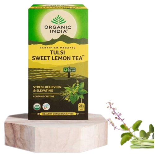 Organic India Tulsi Sweet Lemon Tea / Органик Индия чай из Тулси и лимоном 25 Чайные пакетики фото 3