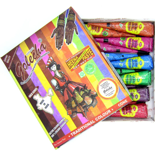 Golecha Набор цветной хны Golecha (12 конусов в упаковке) Разноцветный фото 4